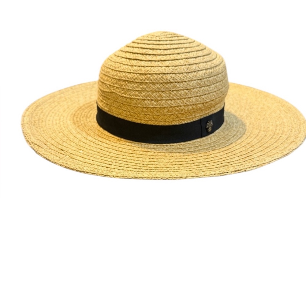 Tommy‎ Bahama Straw Boater Hat Wide Brim Natural Raffia Summer Sun Hat